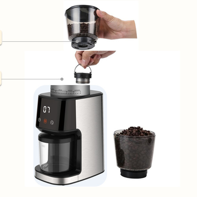 Bıçaklı Yarı Otomatik Kahve Espresso Makinesi 31 Ayar Sıçrama Önleyici Dokunmatik Ekranlı Kahve Makinesi