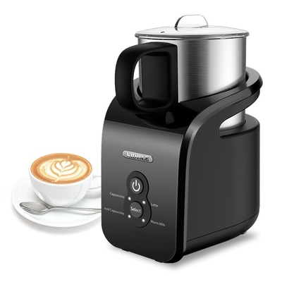 Beyaz Espresso Süt Köpürtücü 200W 4'ü 1 Arada, Otomatik Elektrikli Kahve Köpüğü Makinesi