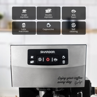 6'sı 1 Arada Tek Çekim Kahve Makinesi 15 Bar Çok İşlevli Çift Çekim Espresso Makinesi