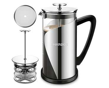 BPA Free 34oz French Press 4 Katmanlı Filtre 1000ML Paslanmaz Çelik