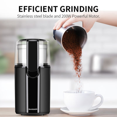 Siyah Güçlü Motor Özel Kahve Öğütücü Paslanmaz Çelik Bıçaklar Fasulye Fındık Baharat