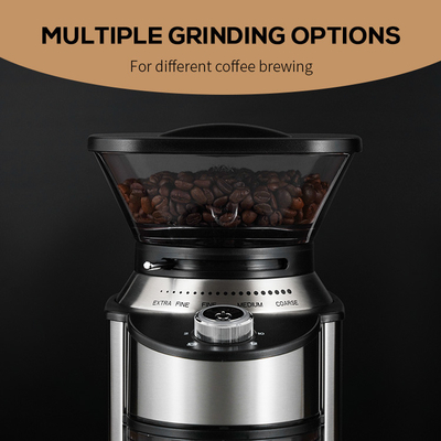 Mavi LED Işık ve Emniyet Kilidi ile 200W Espresso Burr Kahve Öğütücü