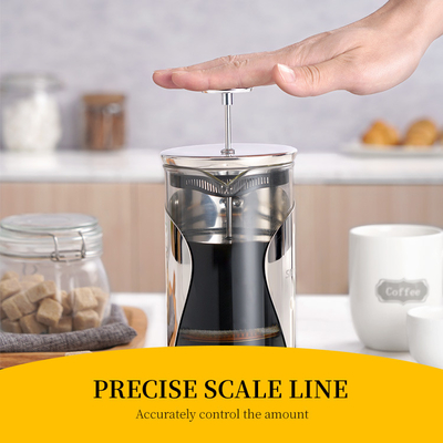 BPA Free Elektrikli Fransız Pres Kahve Makinesi Paslanmaz Çelik ABS 2 Katmanlı Filtre 1000ml