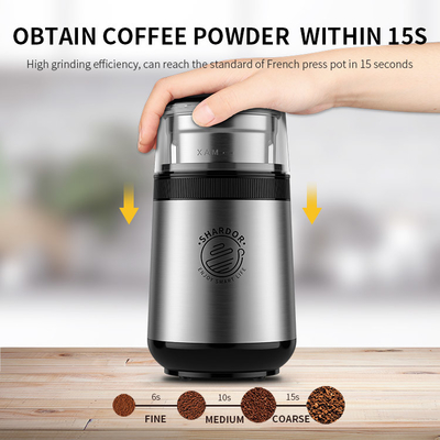 150W Çok Fonksiyonlu Kahve Makinesi SS304 Çıkarılabilir Çapak Öğütücü Kahve Makinesi