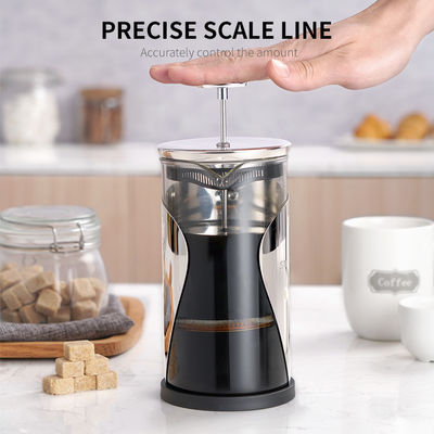 Paslanmaz Çelik French Press Kahve Makinesi 1000ML Büyük Cam Çift Duvar French Press