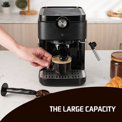 0.9L Çok İşlevli Kahve Makinesi 1300W Espresso Elektrikli El Tipi Burr Öğütücü